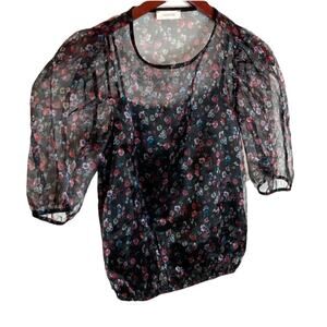 Tiny Willow Puff Sleeve Floral Top Size XS